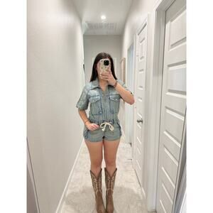 Free people denim romper - size small